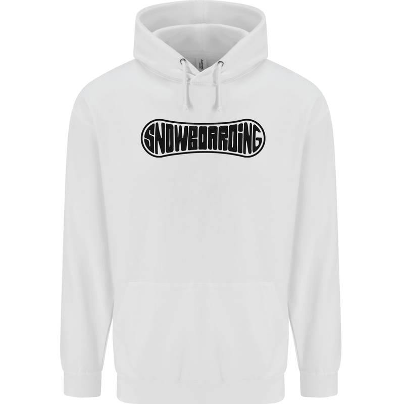 Snowboarding Snow Board Snowboarder Mens 80% Cotton Hoodie White