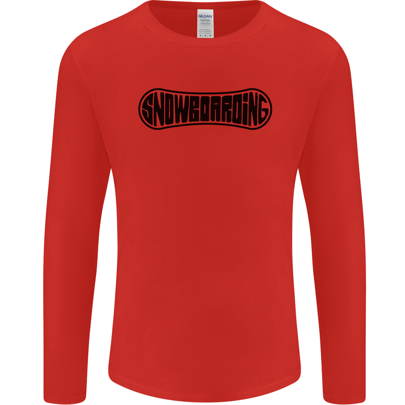 Snowboarding Snow Board Snowboarder Mens Long Sleeve T-Shirt Red