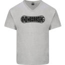 Snowboarding Snow Board Snowboarder Mens V-Neck Cotton T-Shirt Sports Grey