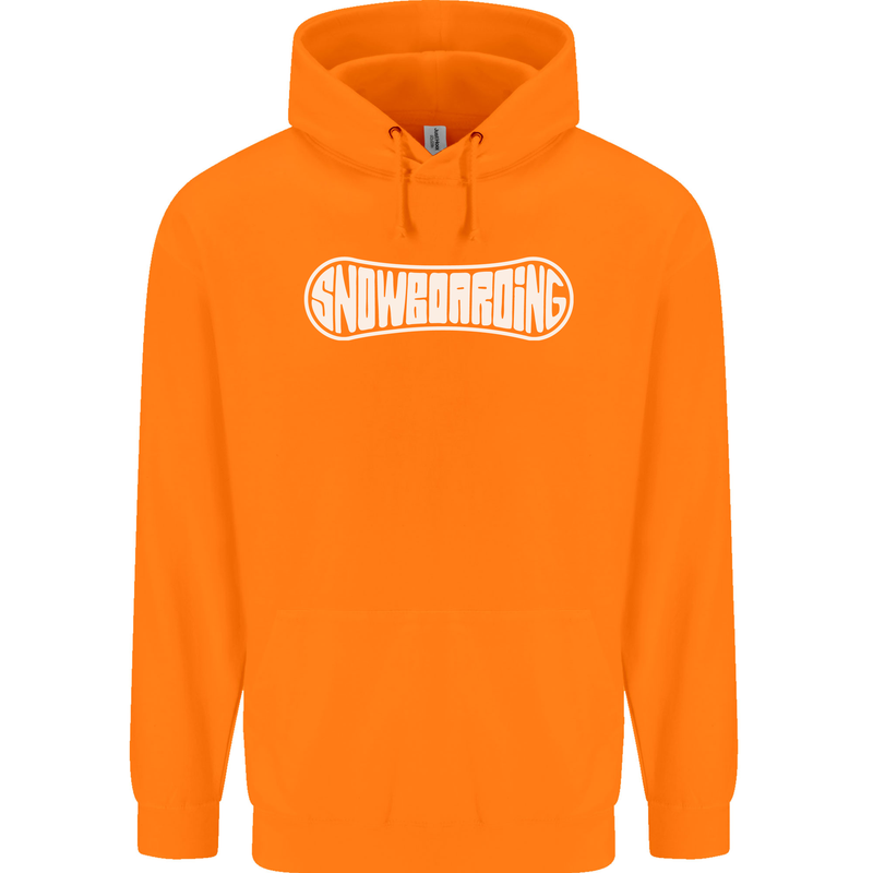 Snowboarding Snow Board Winter Sports Childrens Kids Hoodie Orange