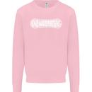 Snowboarding Snow Board Winter Sports Kids Sweatshirt Jumper Light Pink