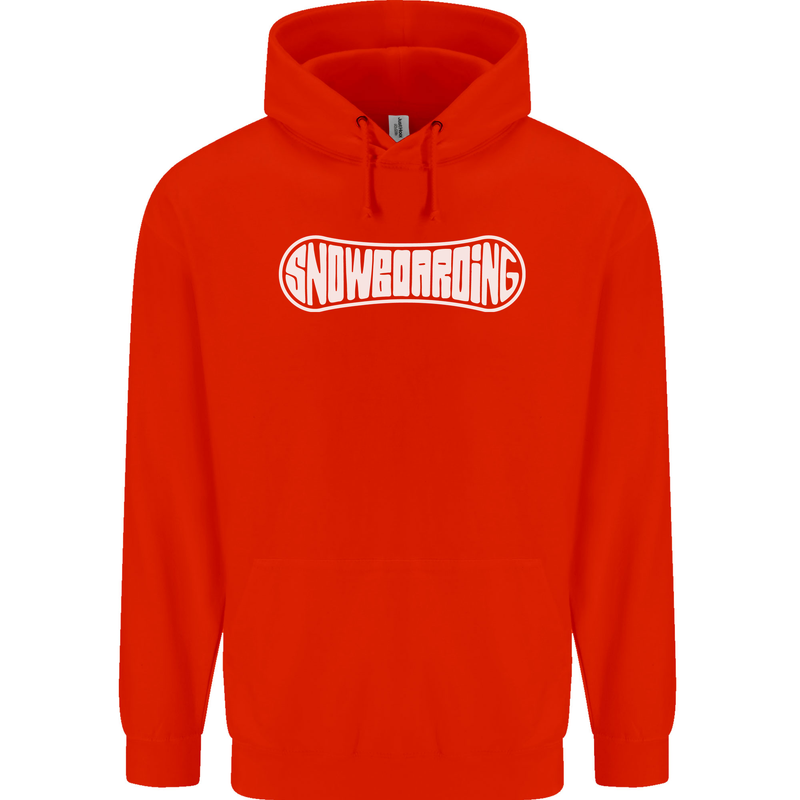 Snowboarding Snow Board Winter Sports Mens 80% Cotton Hoodie Bright Red