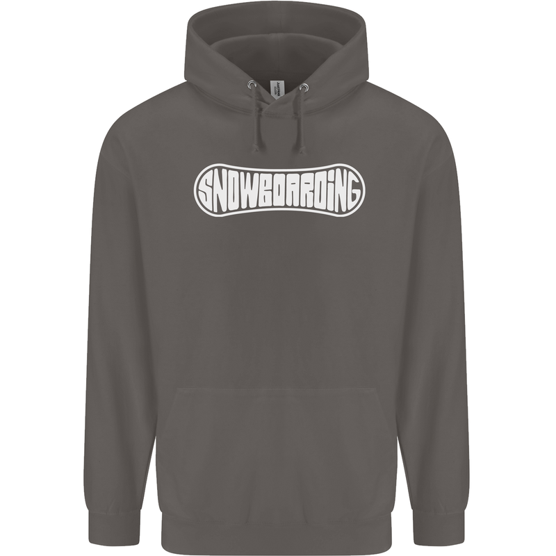 Snowboarding Snow Board Winter Sports Mens 80% Cotton Hoodie Charcoal