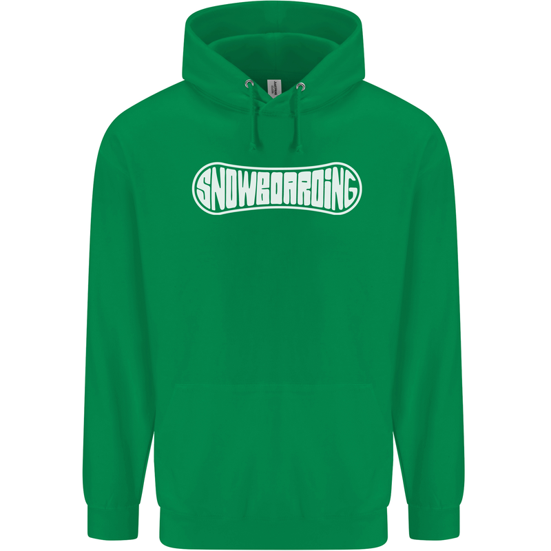 Snowboarding Snow Board Winter Sports Mens 80% Cotton Hoodie Irish Green