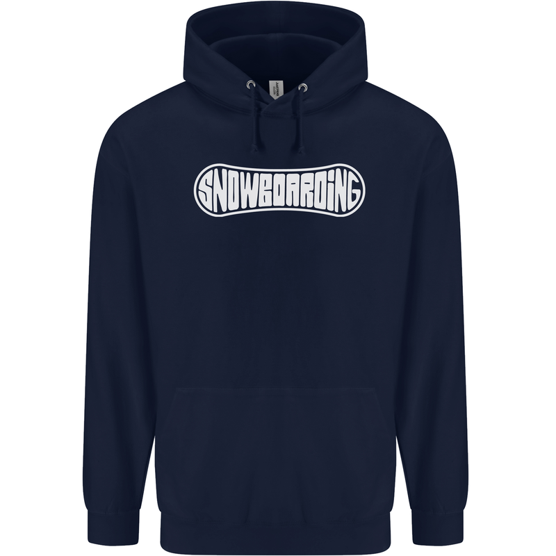 Snowboarding Snow Board Winter Sports Mens 80% Cotton Hoodie Navy Blue