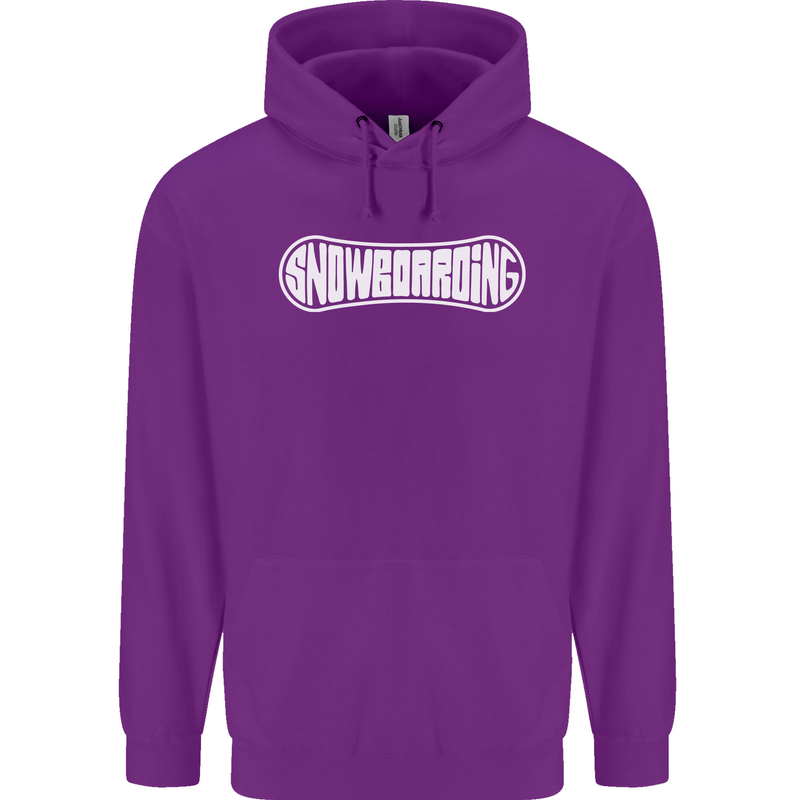 Snowboarding Snow Board Winter Sports Mens 80% Cotton Hoodie Purple