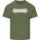 Snowboarding Snow Board Winter Sports Mens Cotton T-Shirt Tee Top Military Green