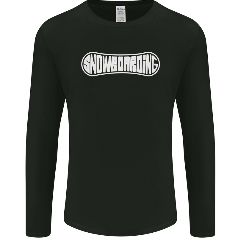 Snowboarding Snow Board Winter Sports Mens Long Sleeve T-Shirt Black