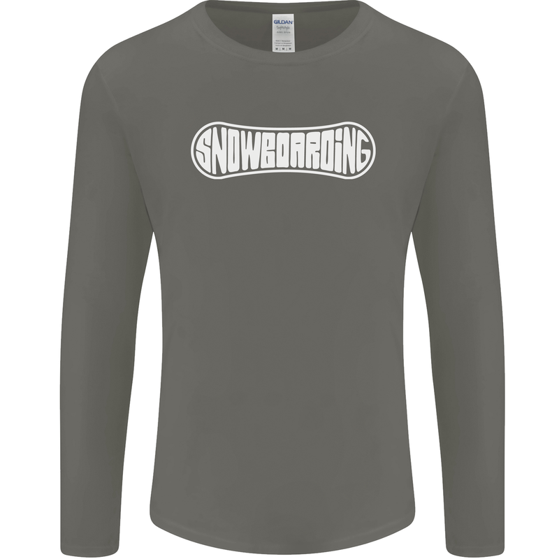 Snowboarding Snow Board Winter Sports Mens Long Sleeve T-Shirt Charcoal