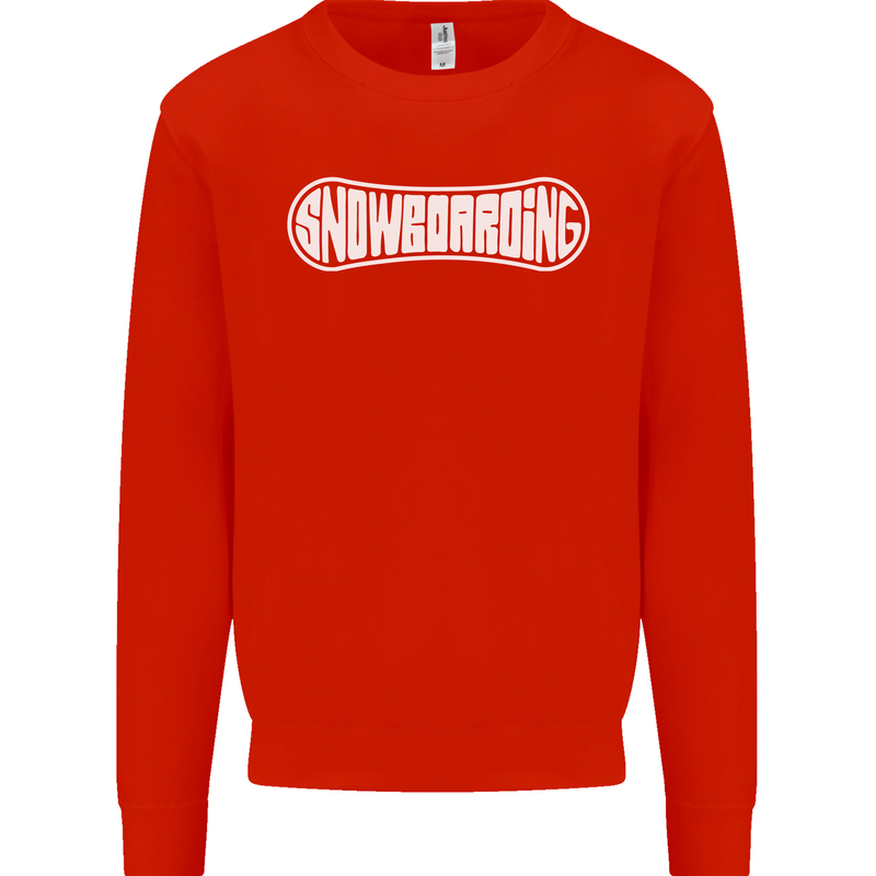 Snowboarding Snow Board Winter Sports Mens Sweatshirt Jumper Bright Red