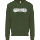 Snowboarding Snow Board Winter Sports Mens Sweatshirt Jumper Forest Green