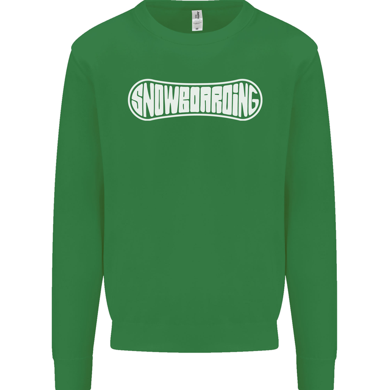 Snowboarding Snow Board Winter Sports Mens Sweatshirt Jumper Irish Green