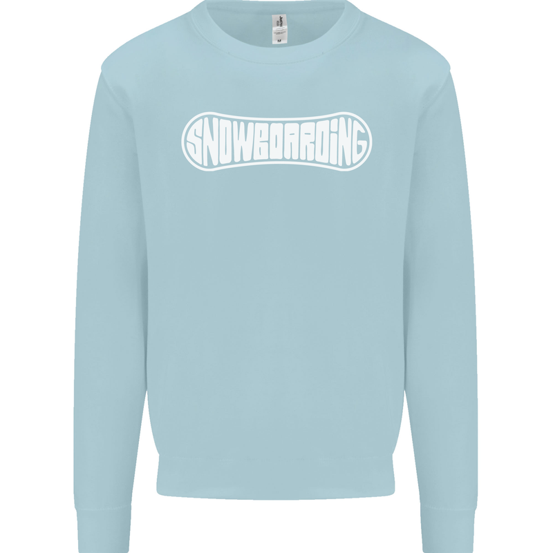 Snowboarding Snow Board Winter Sports Mens Sweatshirt Jumper Light Blue