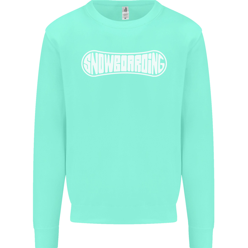 Snowboarding Snow Board Winter Sports Mens Sweatshirt Jumper Peppermint