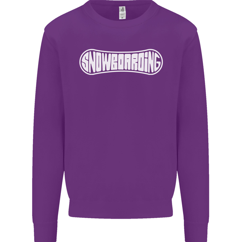 Snowboarding Snow Board Winter Sports Mens Sweatshirt Jumper Purple