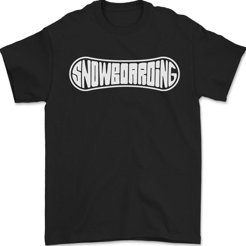 Snowboarding Snow Board Winter Sports Mens T-Shirt 100% Cotton Black