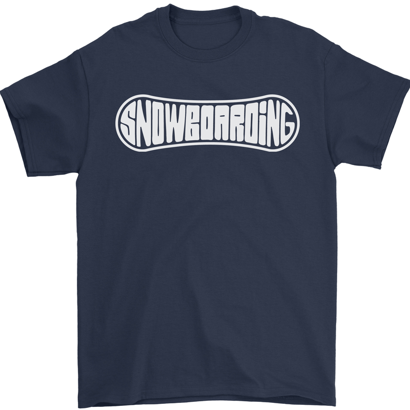 Snowboarding Snow Board Winter Sports Mens T-Shirt 100% Cotton Navy Blue