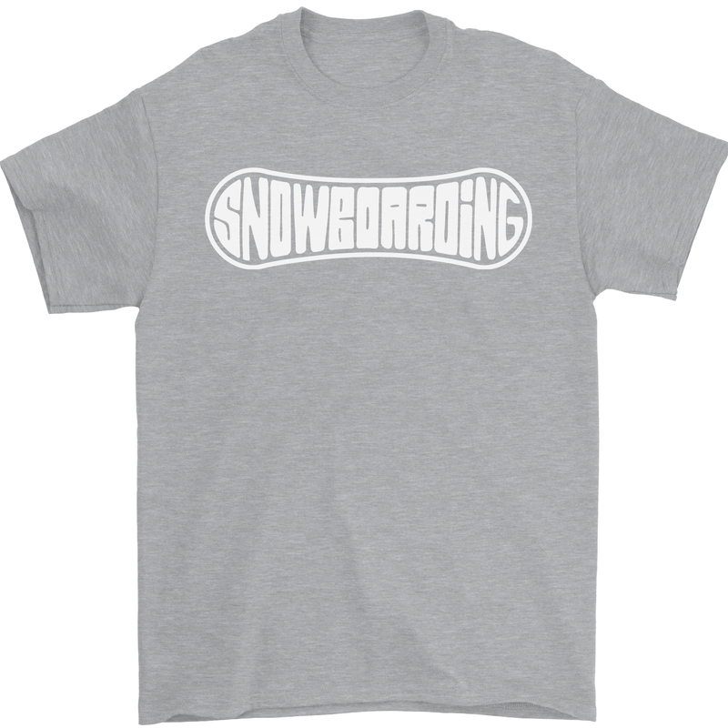 Snowboarding Snow Board Winter Sports Mens T-Shirt 100% Cotton Sports Grey