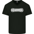 Snowboarding Snow Board Winter Sports Mens V-Neck Cotton T-Shirt Black