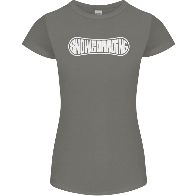 Snowboarding Snow Board Winter Sports Womens Petite Cut T-Shirt Charcoal