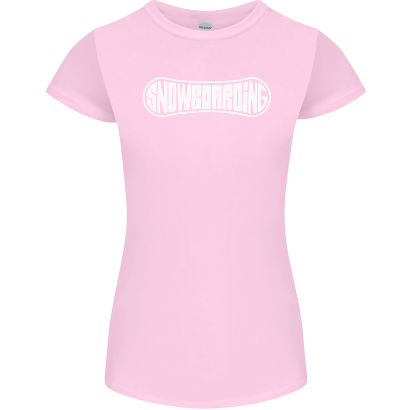 Snowboarding Snow Board Winter Sports Womens Petite Cut T-Shirt Light Pink