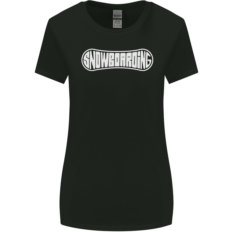 Snowboarding Snow Board Winter Sports Womens Wider Cut T-Shirt Black