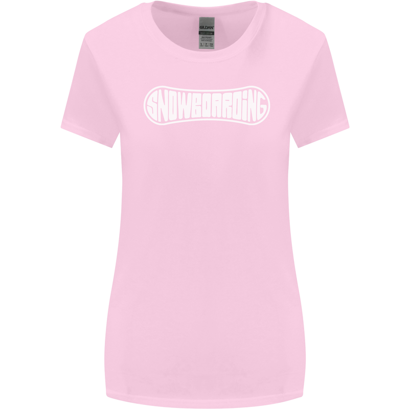 Snowboarding Snow Board Winter Sports Womens Wider Cut T-Shirt Light Pink