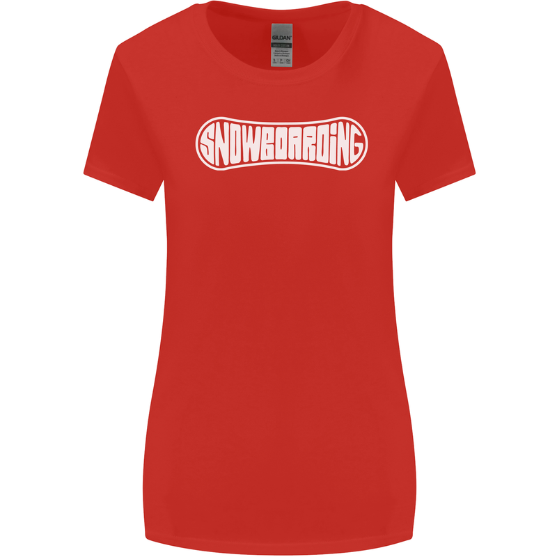 Snowboarding Snow Board Winter Sports Womens Wider Cut T-Shirt Red