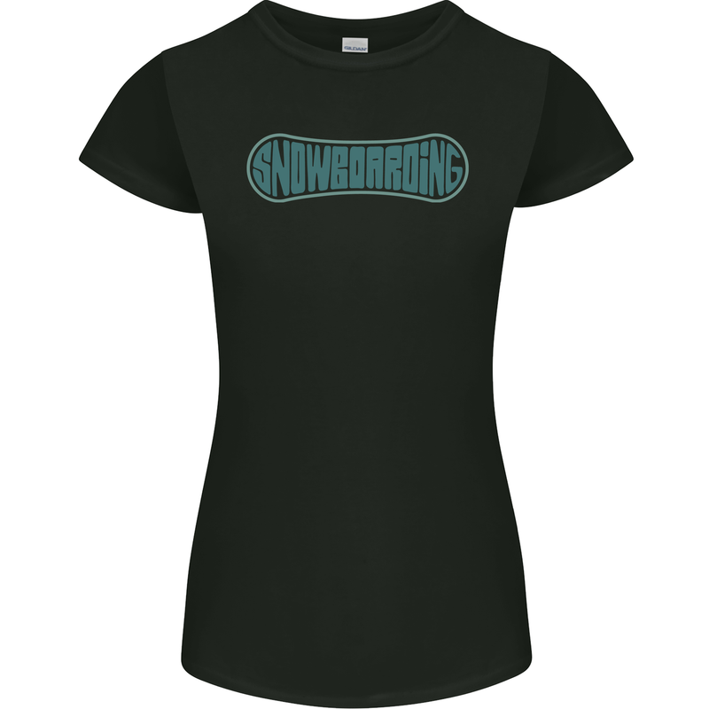 Snowboarding Snow Board Womens Petite Cut T-Shirt Black