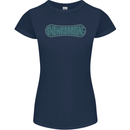 Snowboarding Snow Board Womens Petite Cut T-Shirt Navy Blue