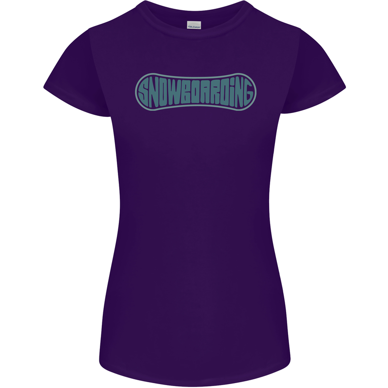 Snowboarding Snow Board Womens Petite Cut T-Shirt Purple