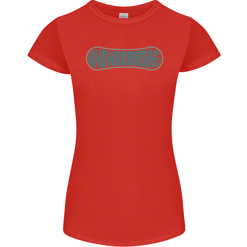 Snowboarding Snow Board Womens Petite Cut T-Shirt Red