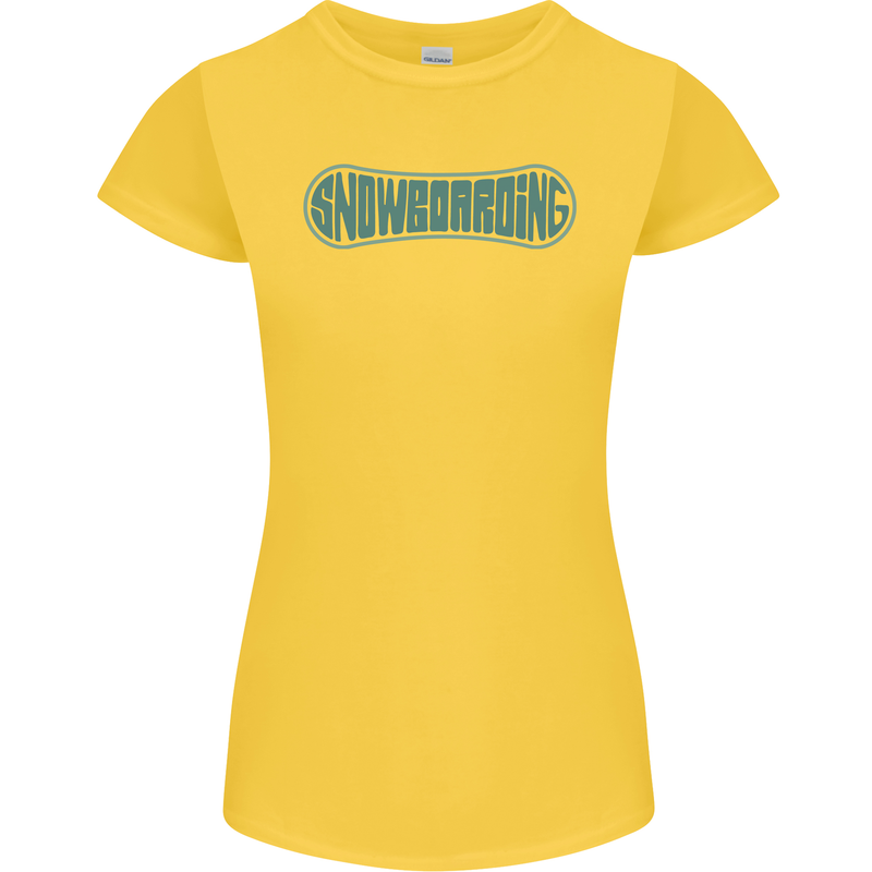 Snowboarding Snow Board Womens Petite Cut T-Shirt Yellow