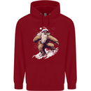 Snowboarding Yeti Christmas Bigfoot Xmas Funny Childrens Kids Hoodie Red