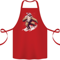 Snowboarding Yeti Christmas Bigfoot Xmas Funny Cotton Apron 100% Organic Red