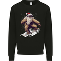 Snowboarding Yeti Christmas Bigfoot Xmas Funny Kids Sweatshirt Jumper Black