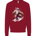 Snowboarding Yeti Christmas Bigfoot Xmas Funny Kids Sweatshirt Jumper Red