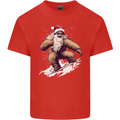 Snowboarding Yeti Christmas Bigfoot Xmas Funny Kids T-Shirt Childrens Red