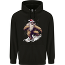 Snowboarding Yeti Christmas Bigfoot Xmas Funny Mens 80% Cotton Hoodie Black