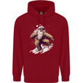 Snowboarding Yeti Christmas Bigfoot Xmas Funny Mens 80% Cotton Hoodie Red