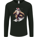 Snowboarding Yeti Christmas Bigfoot Xmas Funny Mens Long Sleeve T-Shirt Black