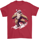 Snowboarding Yeti Christmas Bigfoot Xmas Funny Mens T-Shirt 100% Cotton Red
