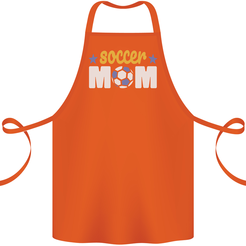 Soccer Mum Mom Cotton Apron 100% Organic Orange