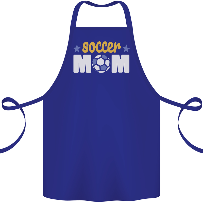 Soccer Mum Mom Cotton Apron 100% Organic Royal Blue