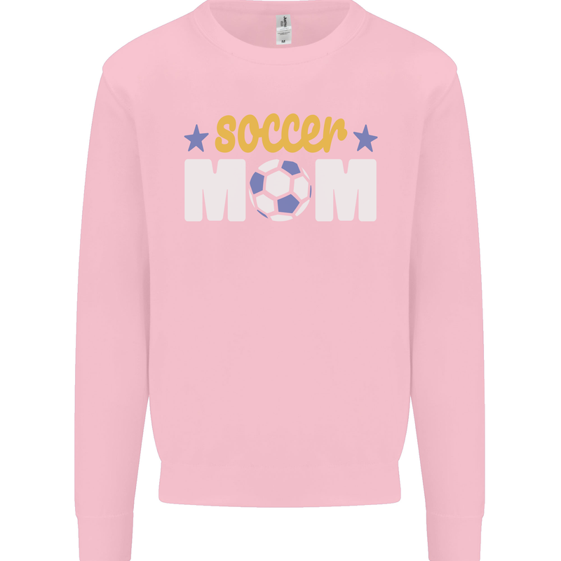 Soccer Mum Mom Kids Sweatshirt Jumper Light Pink