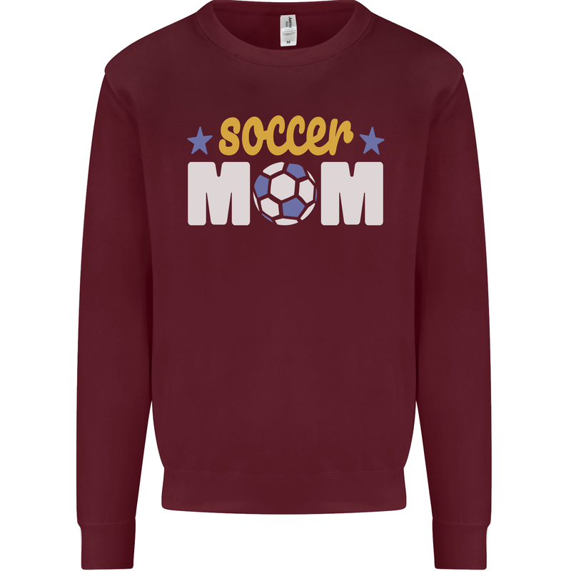 Soccer Mum Mom Kids Sweatshirt Jumper Maroon