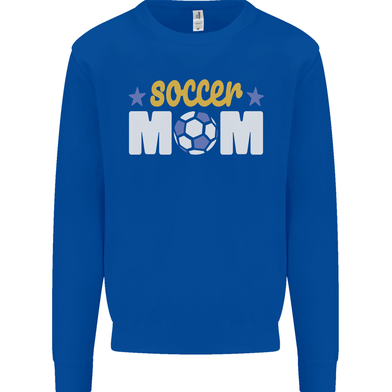 Soccer Mum Mom Kids Sweatshirt Jumper Royal Blue