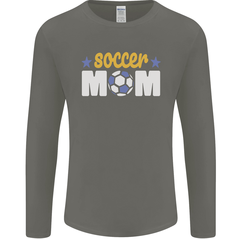 Soccer Mum Mom Mens Long Sleeve T-Shirt Charcoal