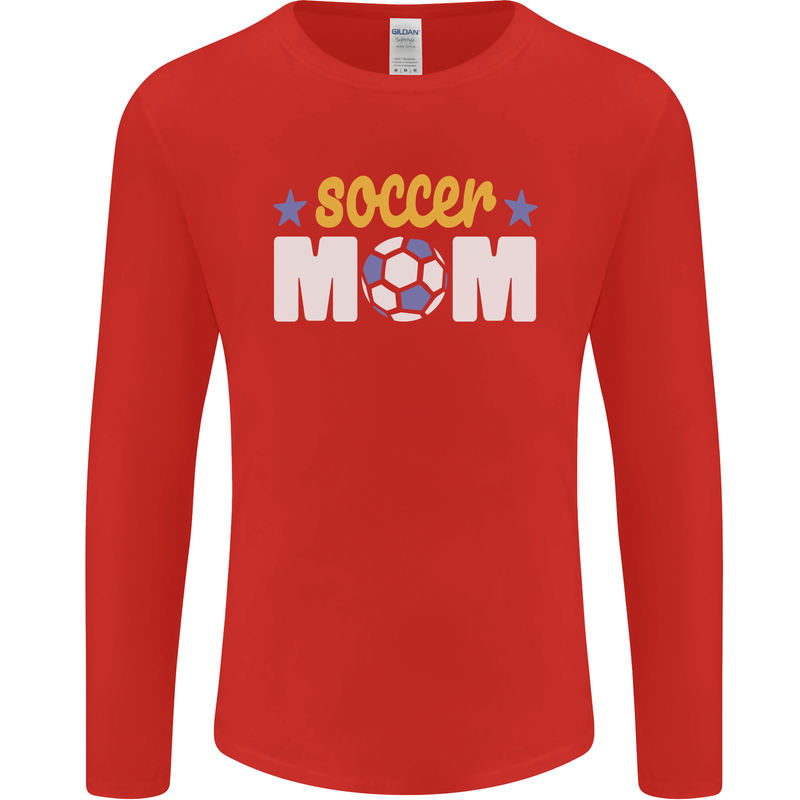 Soccer Mum Mom Mens Long Sleeve T-Shirt Red