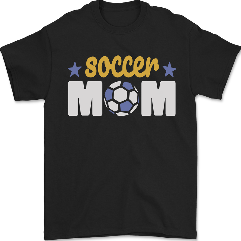 Soccer Mum Mom Mens T-Shirt 100% Cotton Black